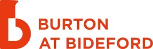 Burton logo and contact button